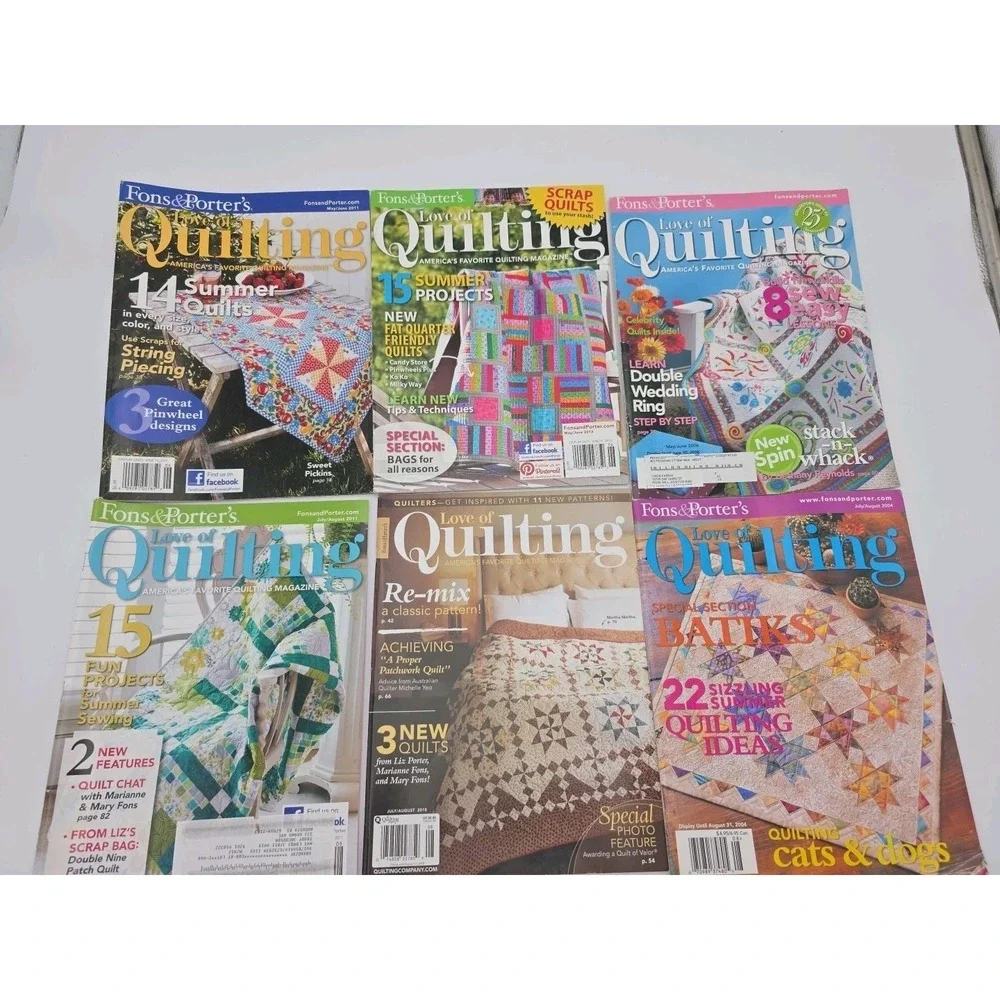 Love of Quilting Magazines Lot of 6 Issues From 2004-2018